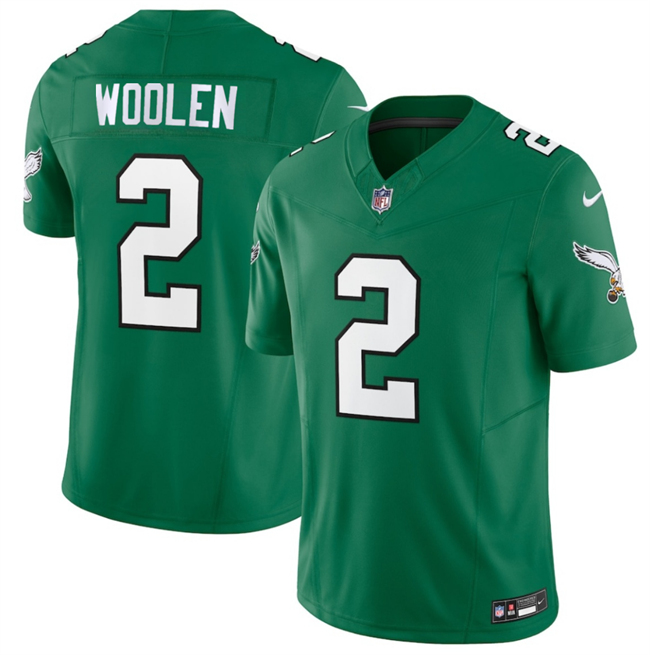 Men's Philadelphia Eagles #2 Tariq Woolen Kelly Green 2026 F.U.S.E. Vapor Untouchable Limited Throwback Stitched Football Jersey
